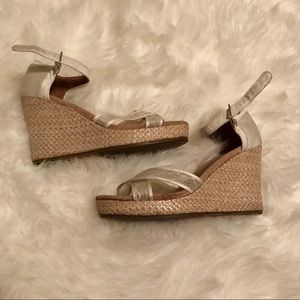 TOMS glitter lacy wedding wedge
